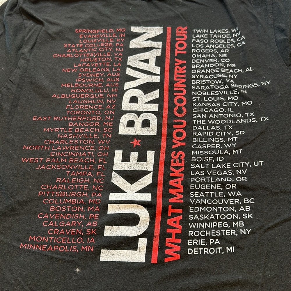 Luke Bryan What Makes you Country 2018 Concert Shirt Size Large - Picture 3 of 6